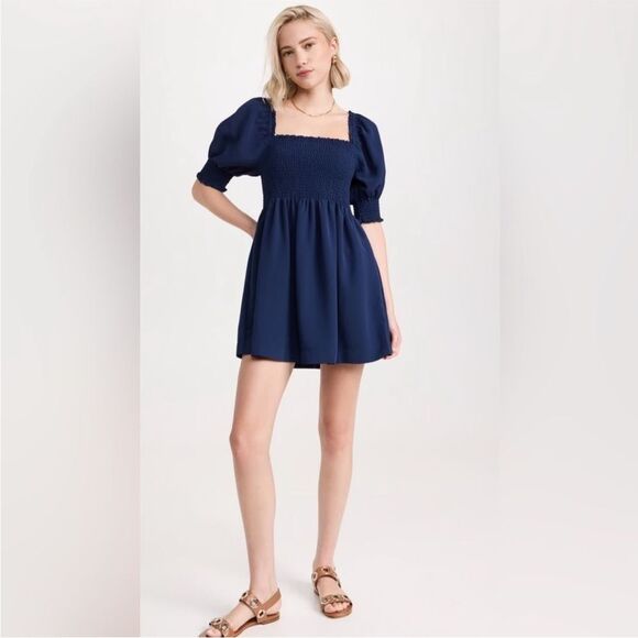 Hill House The Athena Nap Cotton Dress in Classic Navy M - Picture 1 of 10